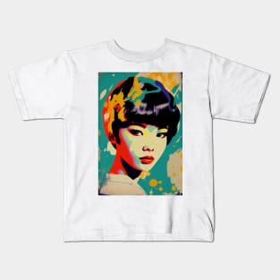 Vintage woman in pop-art style Kids T-Shirt